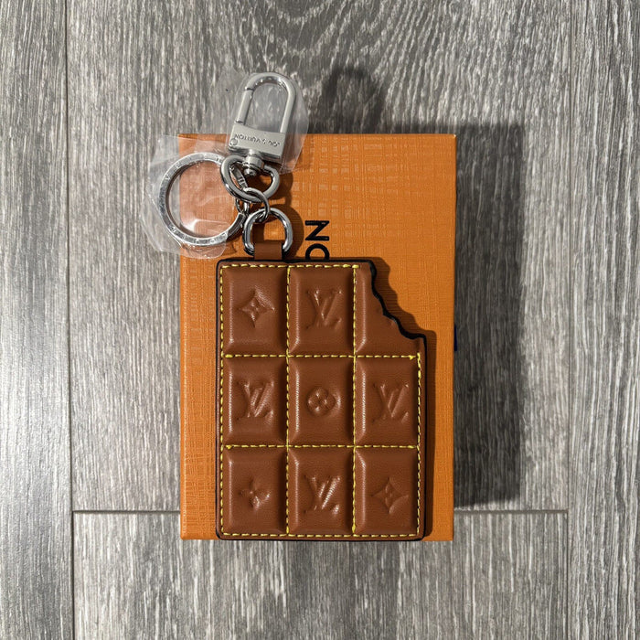 Chocolate Candy Bar Purse Charm Leather Keychain Wristlet