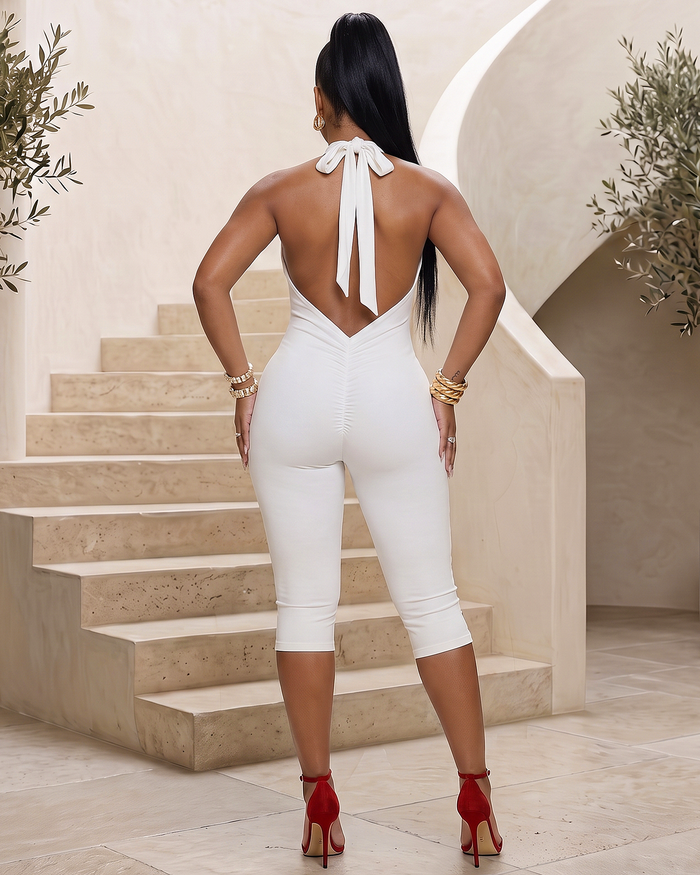 Clarke Ivory Halter Jumpsuit