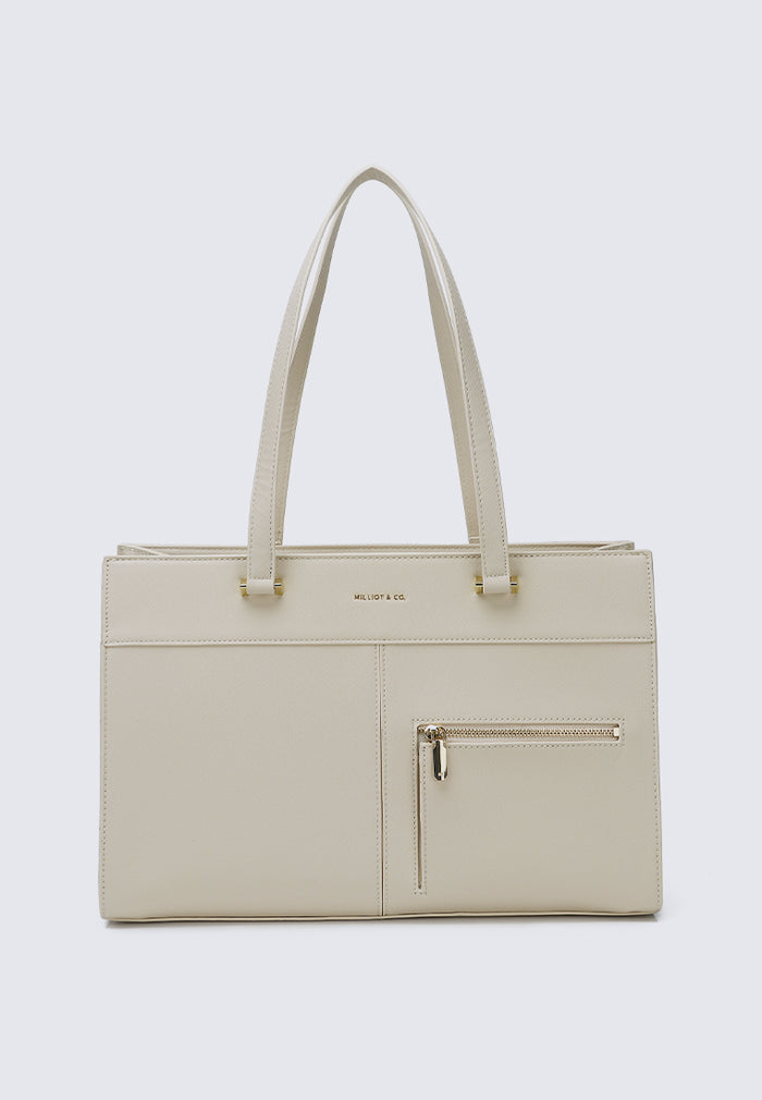 Cody Multi-compartment Tote Bag (Beige)