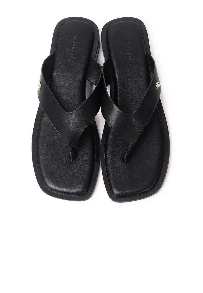 Cora Thong Sandals (Black)