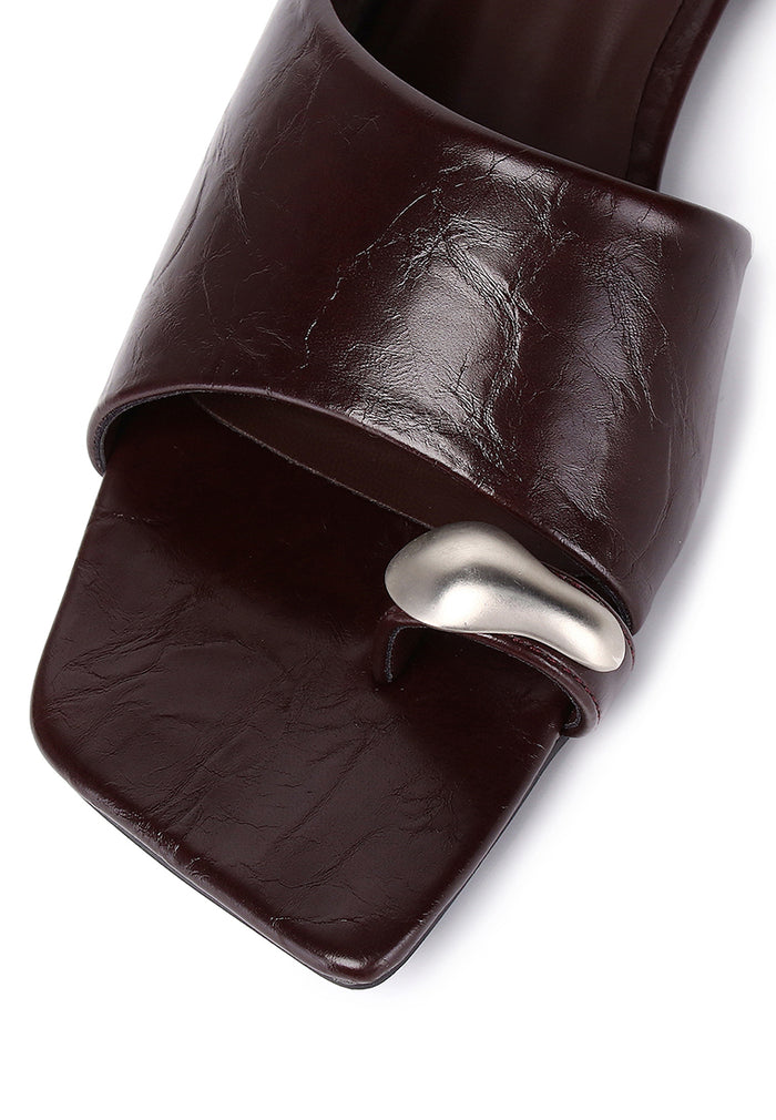 Daniela Toe Ring Heeled Sandals (Espresso)