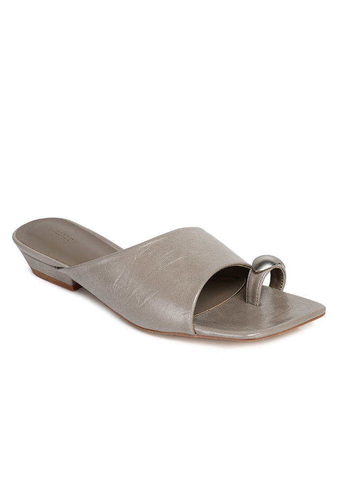 Daniela Toe Ring Heeled Sandals (Grey)