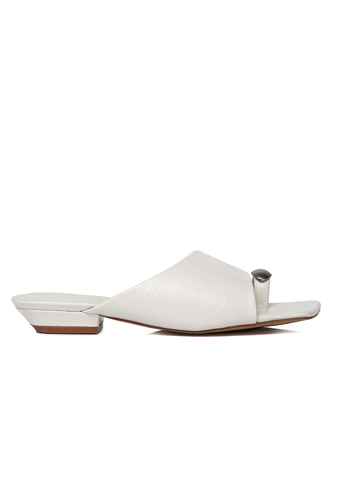 Daniela Toe Ring Heeled Sandals (Off White)