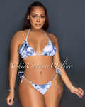 *Danita Grey Tie-Dye Print Three Piece Swimsuit