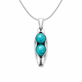 December Birthstone | Turquoise | Two Peas in a Pod Necklace | Personalised Gift