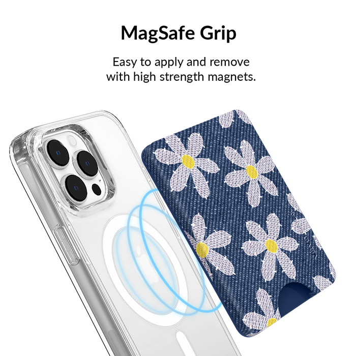 Denim Daisy MagSafe Wallet – Magnetic Card Holder for iPhone