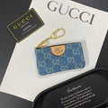 Denim Monogram Keychain Pouch Collection with Gold Clasps