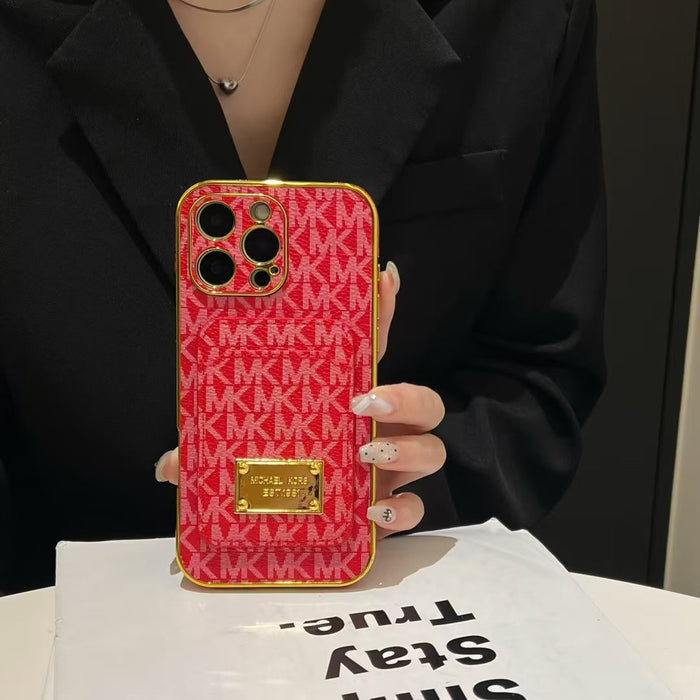Designer Monogram Phone Cases with Gold-Plated Accents