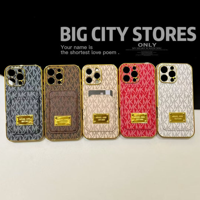Designer Monogram Phone Cases with Gold-Plated Accents