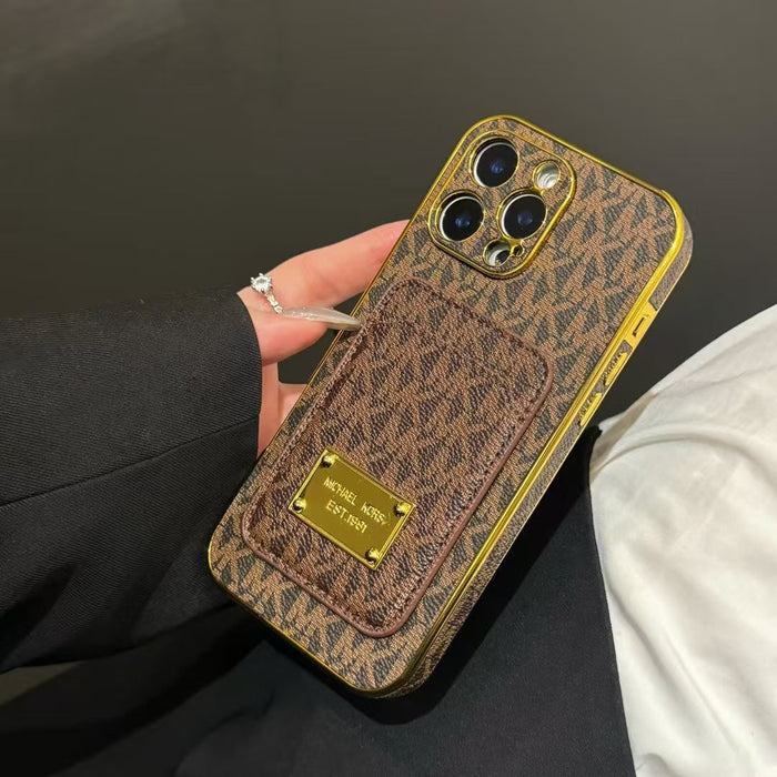 Designer Monogram Phone Cases with Gold-Plated Accents