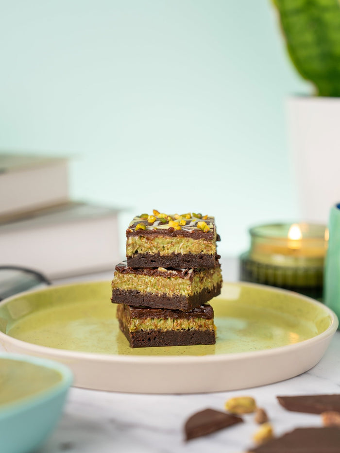 Dubai-Style Chocolate & Pistachio Brownies - Patisserie Valerie