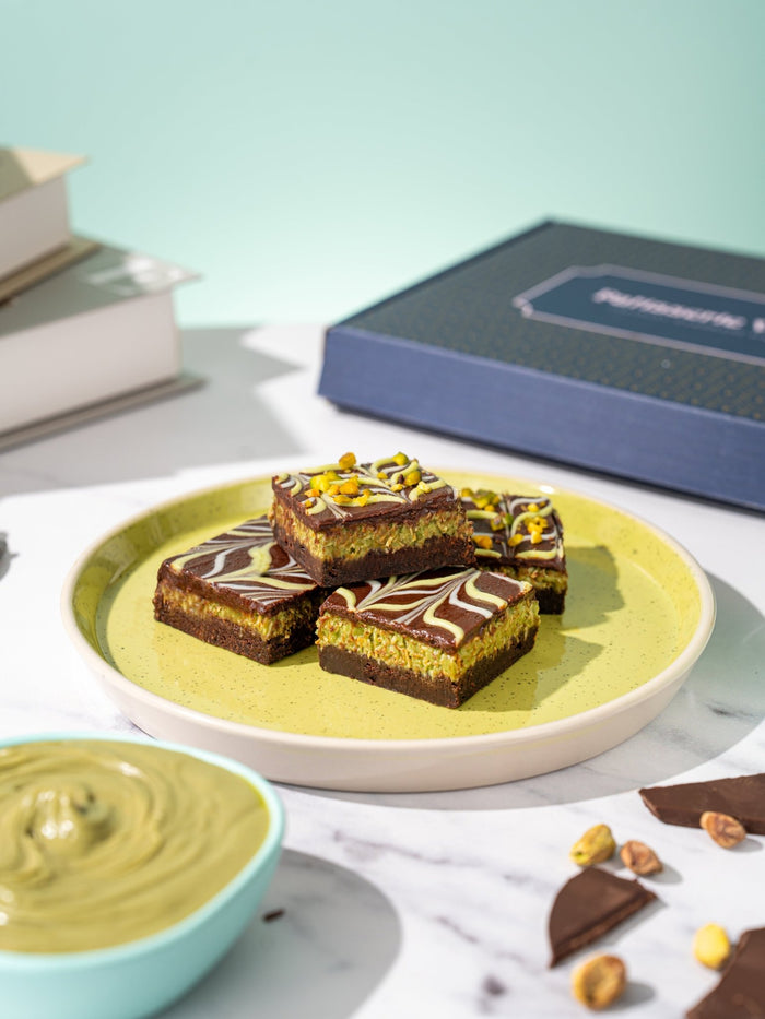 Dubai-Style Chocolate & Pistachio Brownies - Patisserie Valerie