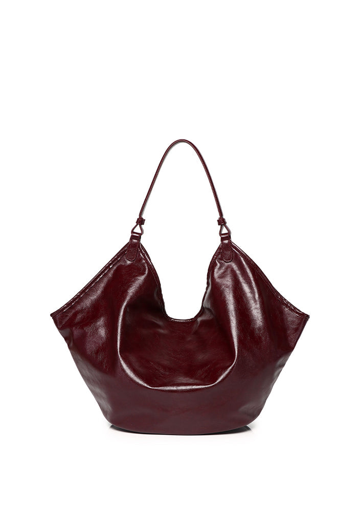 Eden Sculpted Hobo Bag (Maroon)