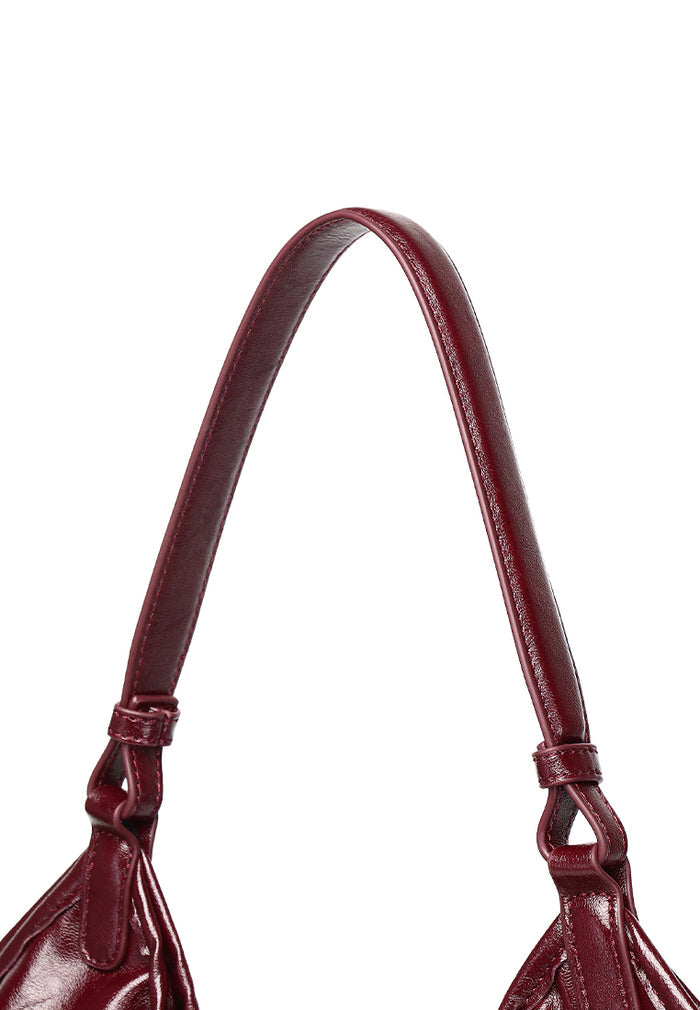 Eden Sculpted Hobo Bag (Maroon)