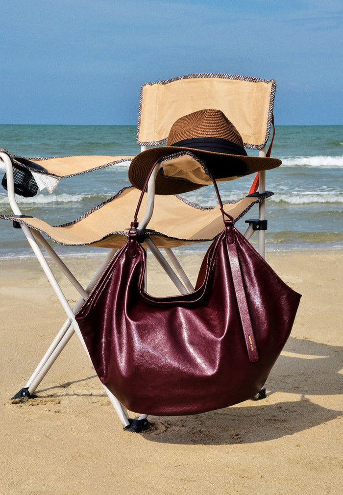 Eden Sculpted Hobo Bag (Maroon)