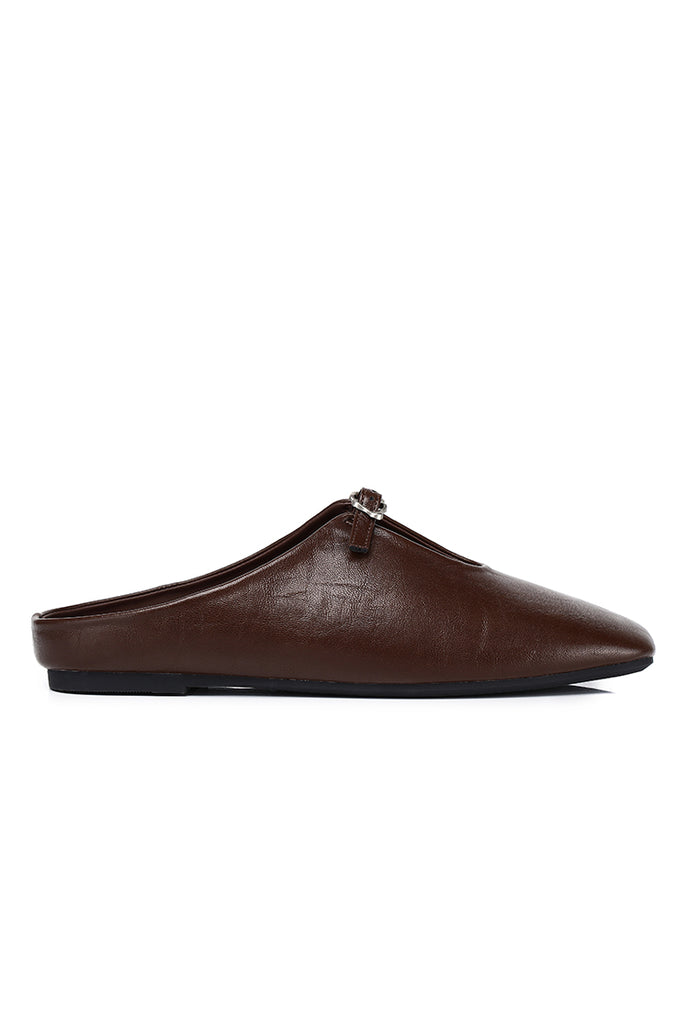 Eliana Square Toe Slip on Flat (Espresso)