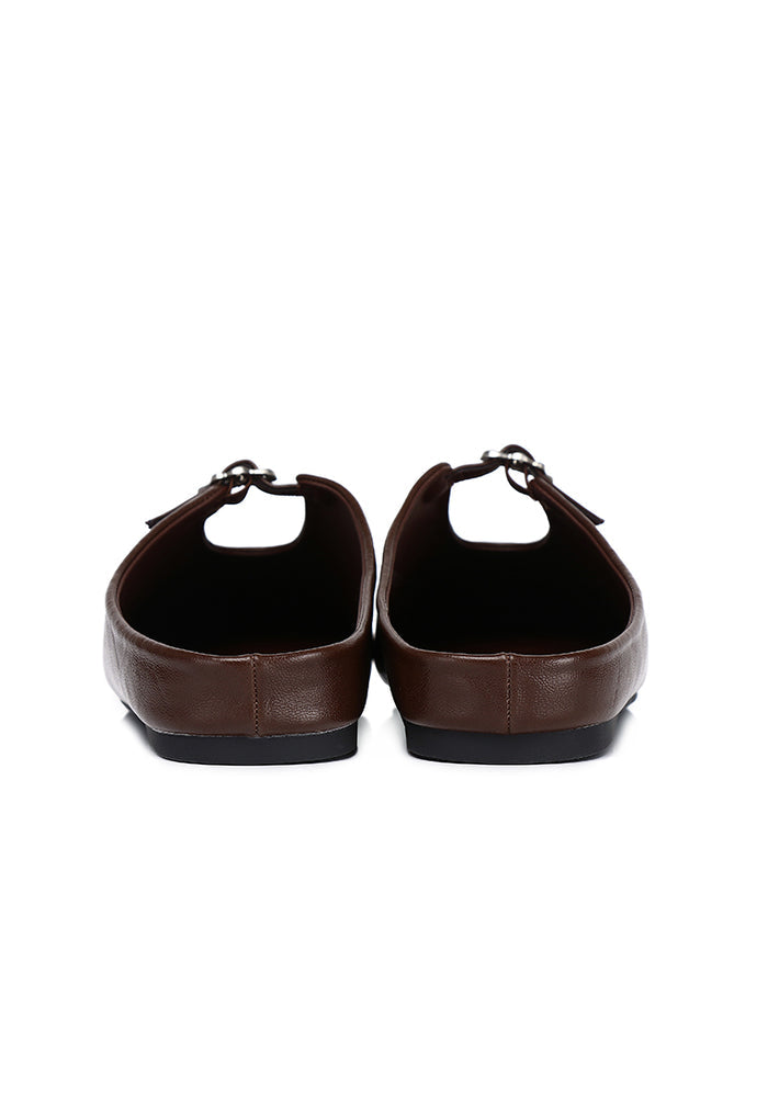 Eliana Square Toe Slip on Flat (Espresso)