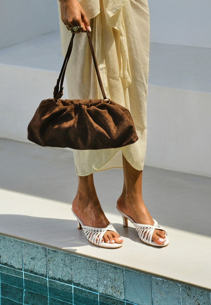 Esme Soft Pleat Shoulder Bag (Espresso)