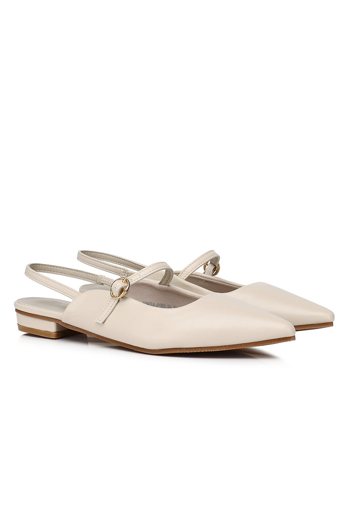 Eurig Pointed Toe Flats & Ballerina (Beige)