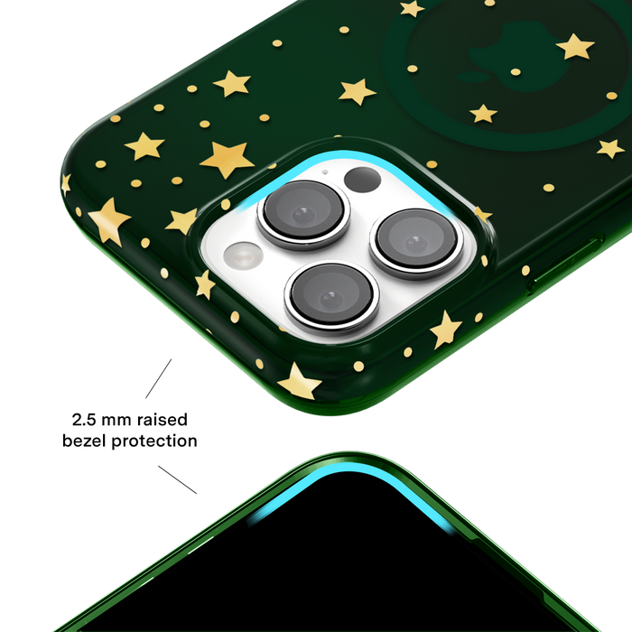 Evergreen Stars iPhone Case – Chic Designer-Style Phone Cover