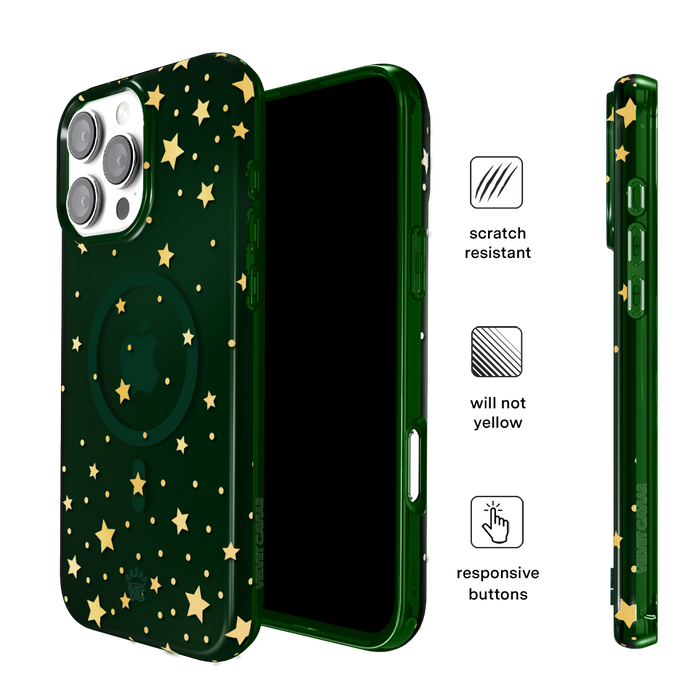Evergreen Stars iPhone Case – Chic Designer-Style Phone Cover