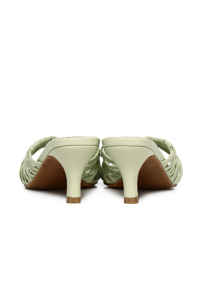 Fern Braided Slip On Heels (Sage Green)