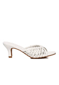 Fern Braided Slip On Heels (White)