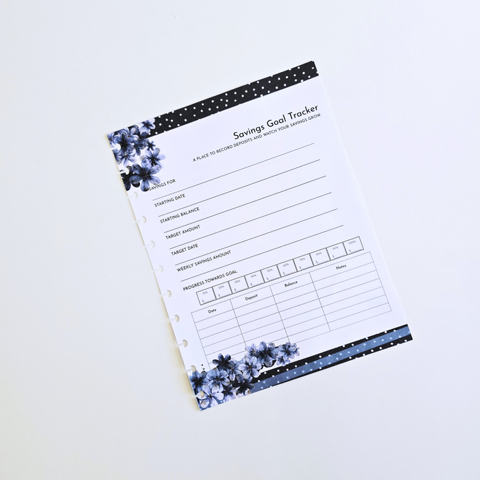 Financial Goals Inserts | Azure Blooms