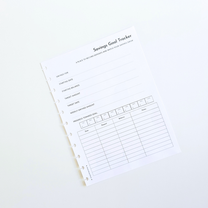 Financial Goals Inserts | Signature Designs
