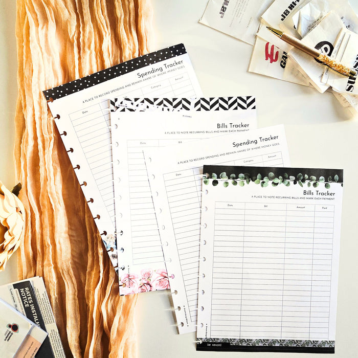 Financial Tracker Inserts | Arbor Designs
