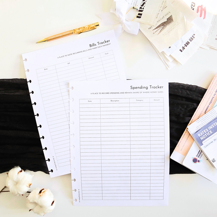 Financial Tracker Inserts | Signature Designs