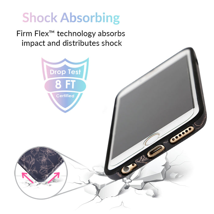 Floral Rose Gold Chrome iPhone Case – Aesthetic Shockproof Phone Cover