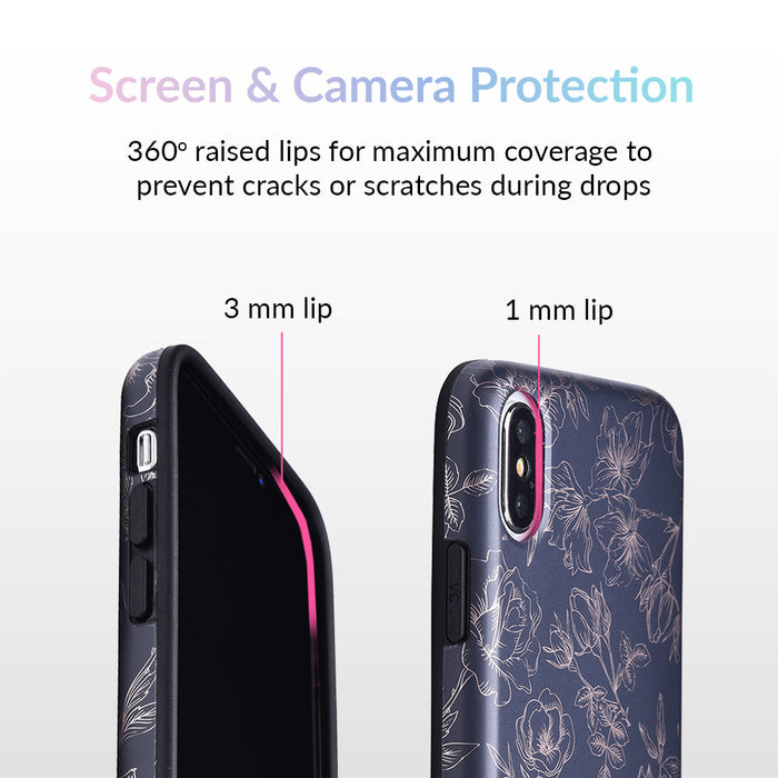 Floral Rose Gold Chrome iPhone Case – Aesthetic Shockproof Phone Cover