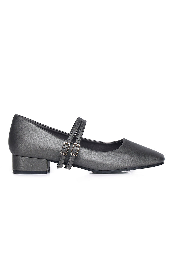 Florence Interchangeable Strap Mary Jane Pumps (Platinum)
