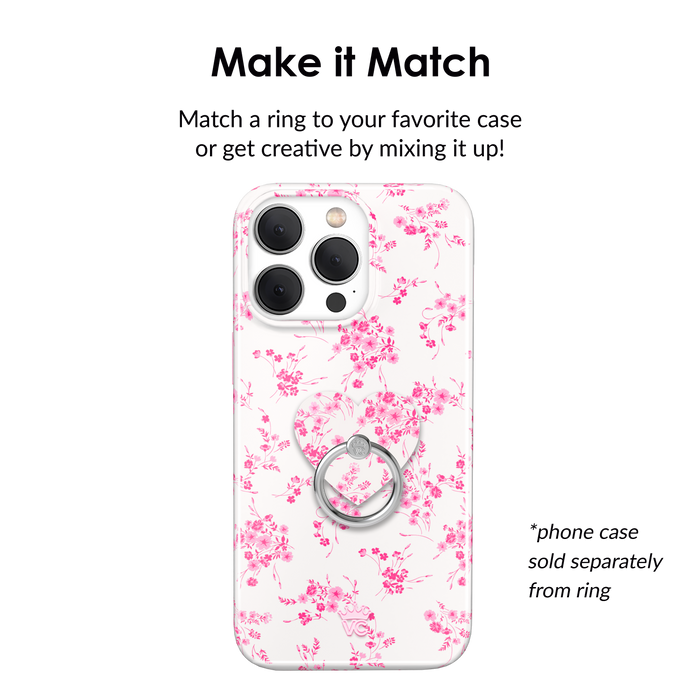 French Rose Floral Phone Ring – Grip Holder & Stand