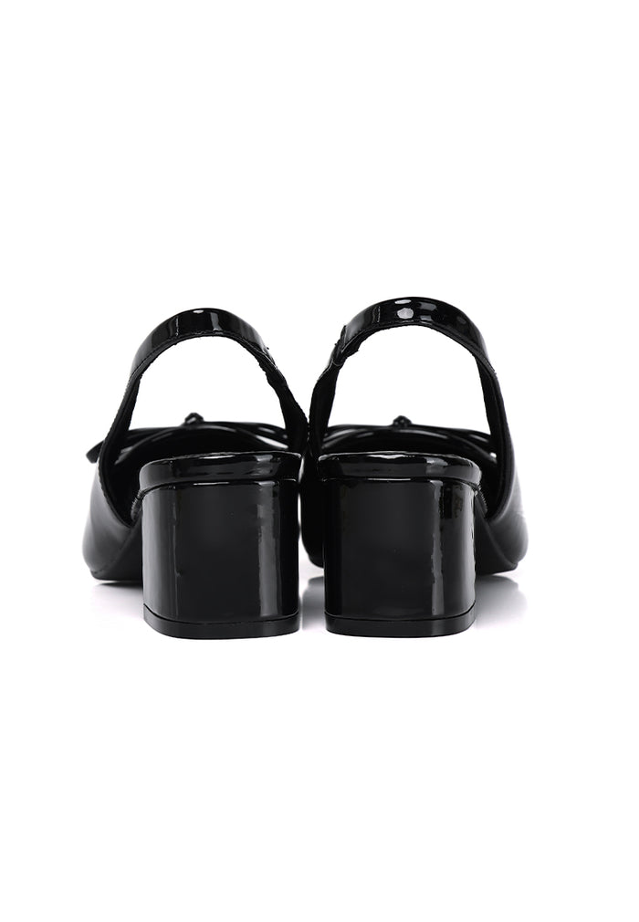 Freya Slingback Pumps With Bow (Black)