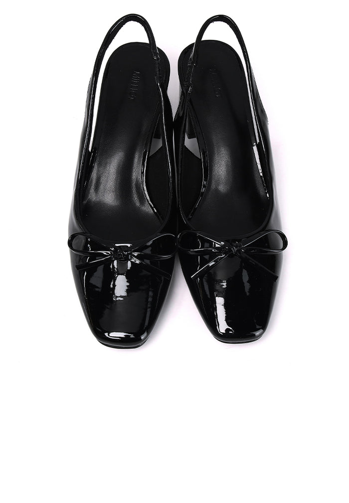 Freya Slingback Pumps With Bow (Black)