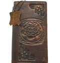 Genuine Leather Galaxy Phone Case: Floral Art Design Wallet