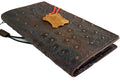 Genuine Leather Galaxy Wallet Case: Vintage Polished Blue Cover