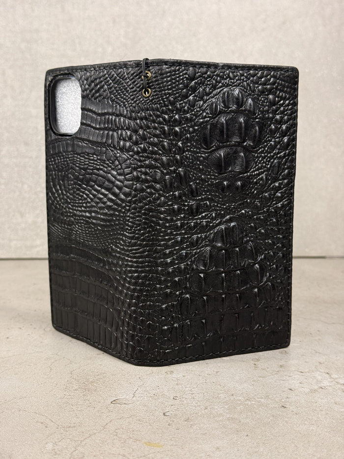 Genuine Leather Wallet Case For Galaxy S21-S26 Ultra, Card Slots (Book Design)