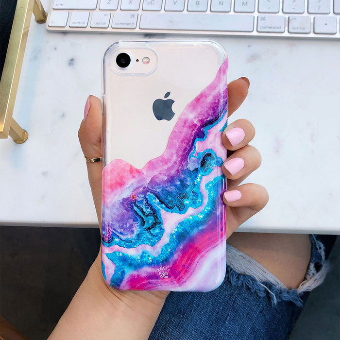 Geode Glitter Clear iPhone Case – Stylish Slim Phone Cover