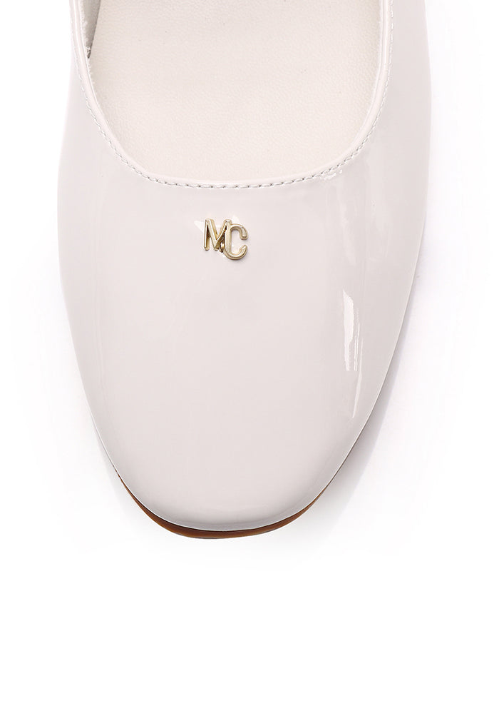 Gina Round Toe Mary Jane Ballerina & Flats (Beige)