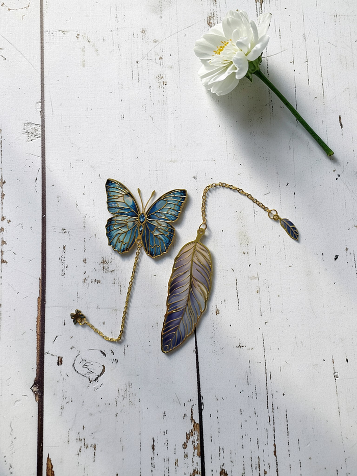Gold Bookmark | Azure Blooms