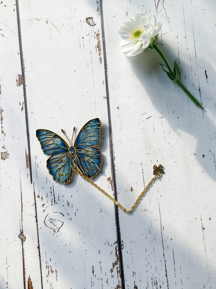 Gold Bookmark | Azure Blooms