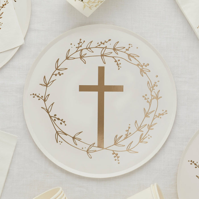 Patisserie Valerie's handmade Gold Cross Acrylic Cake Topper cake delivery