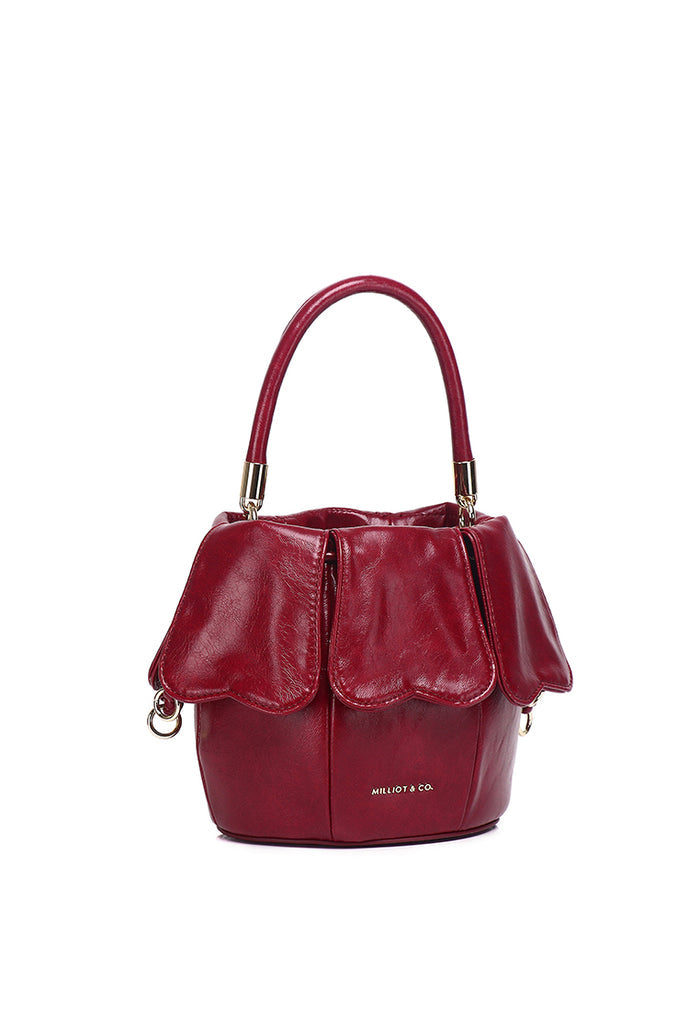 Hana Blossom Bucket Bag (Maroon)