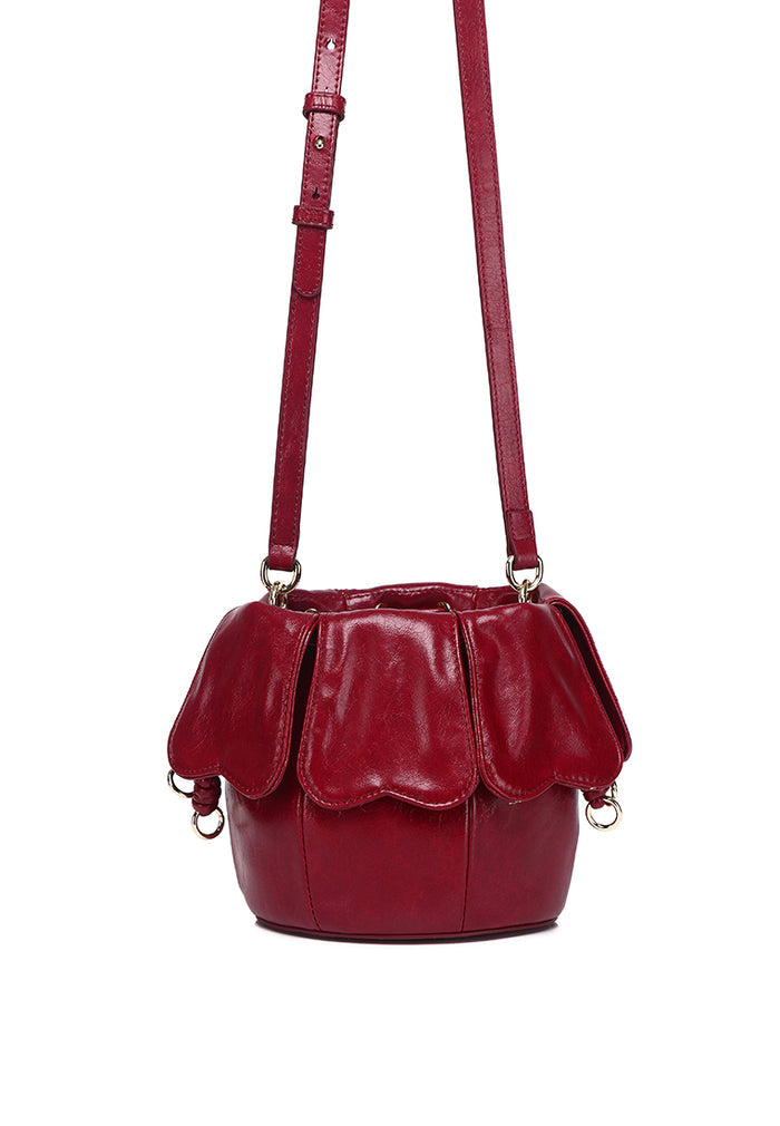 Hana Blossom Bucket Bag (Maroon)