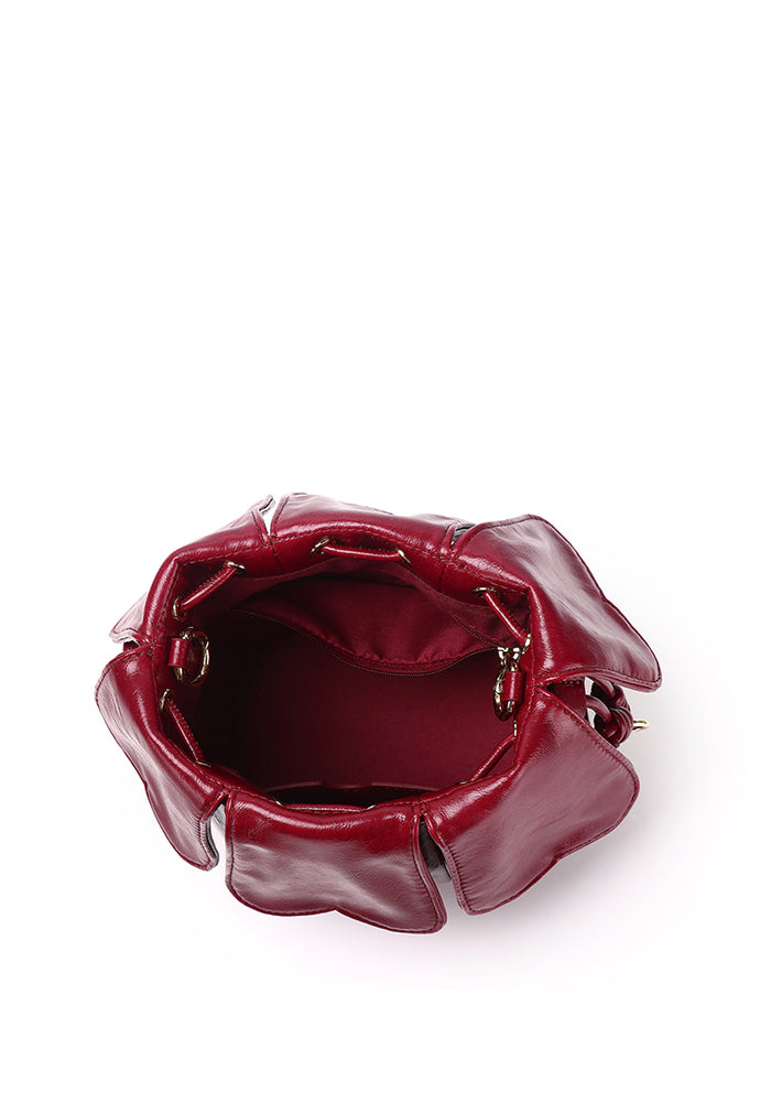 Hana Blossom Bucket Bag (Maroon)
