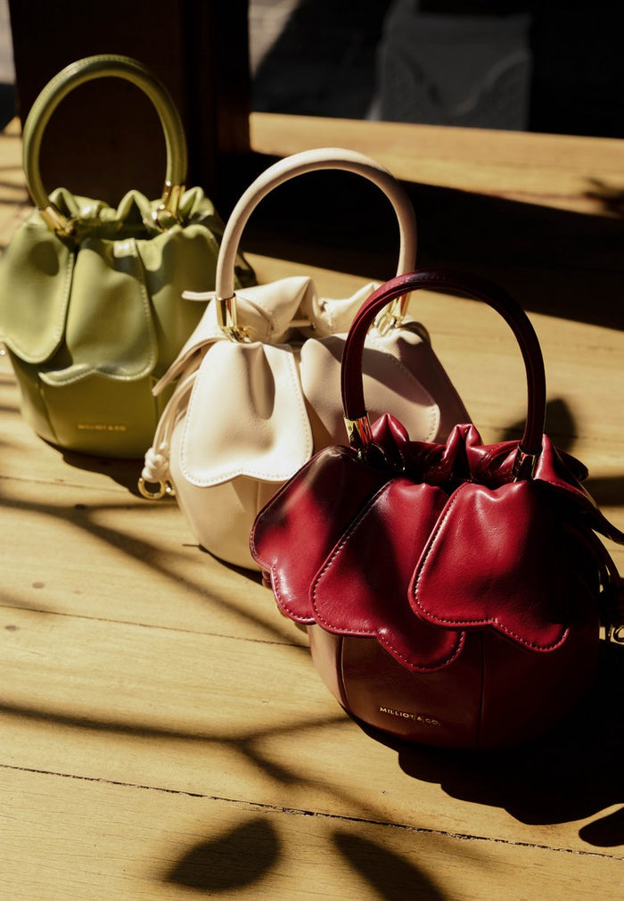 Hana Blossom Bucket Bag (Maroon)