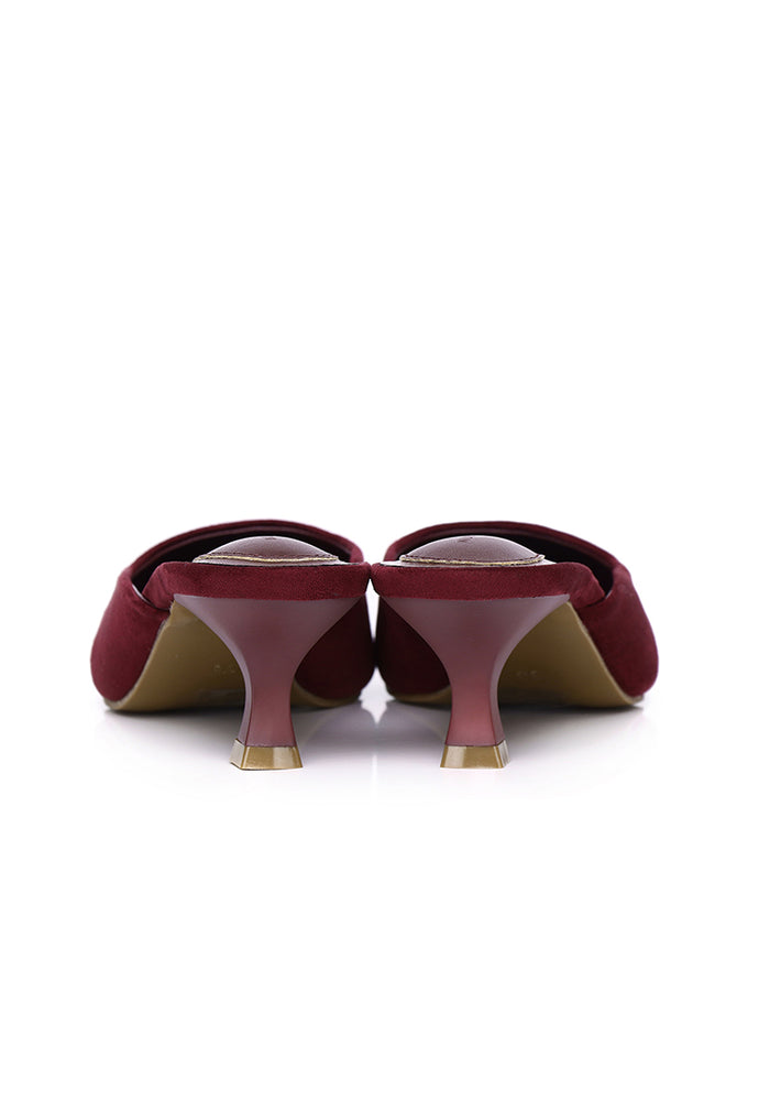 Hana Suede Pumps Heels (Maroon)